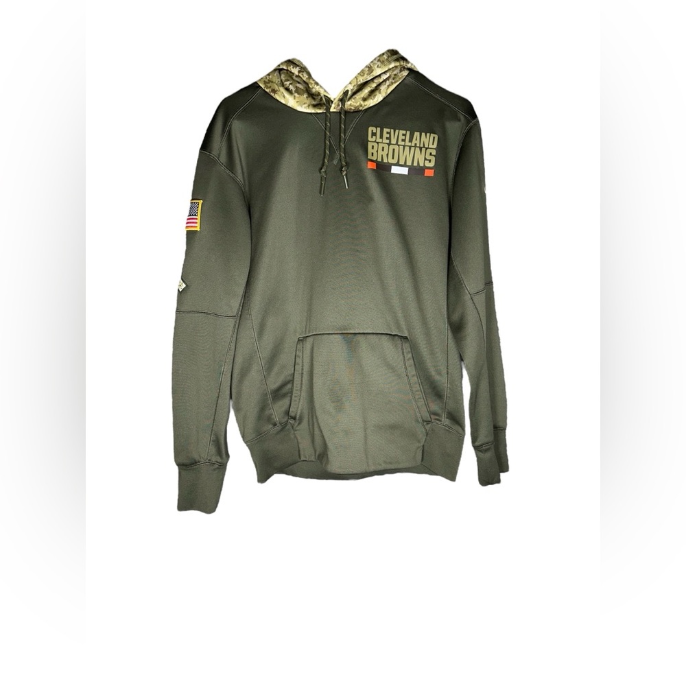 Nike Cleveland Browns Salute To Service Hoodie Dri Fit On Field Mens M Like New